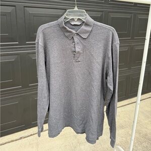 Daniel Cremieux Signature Collection Long Sleeve Polo Shirt Gray